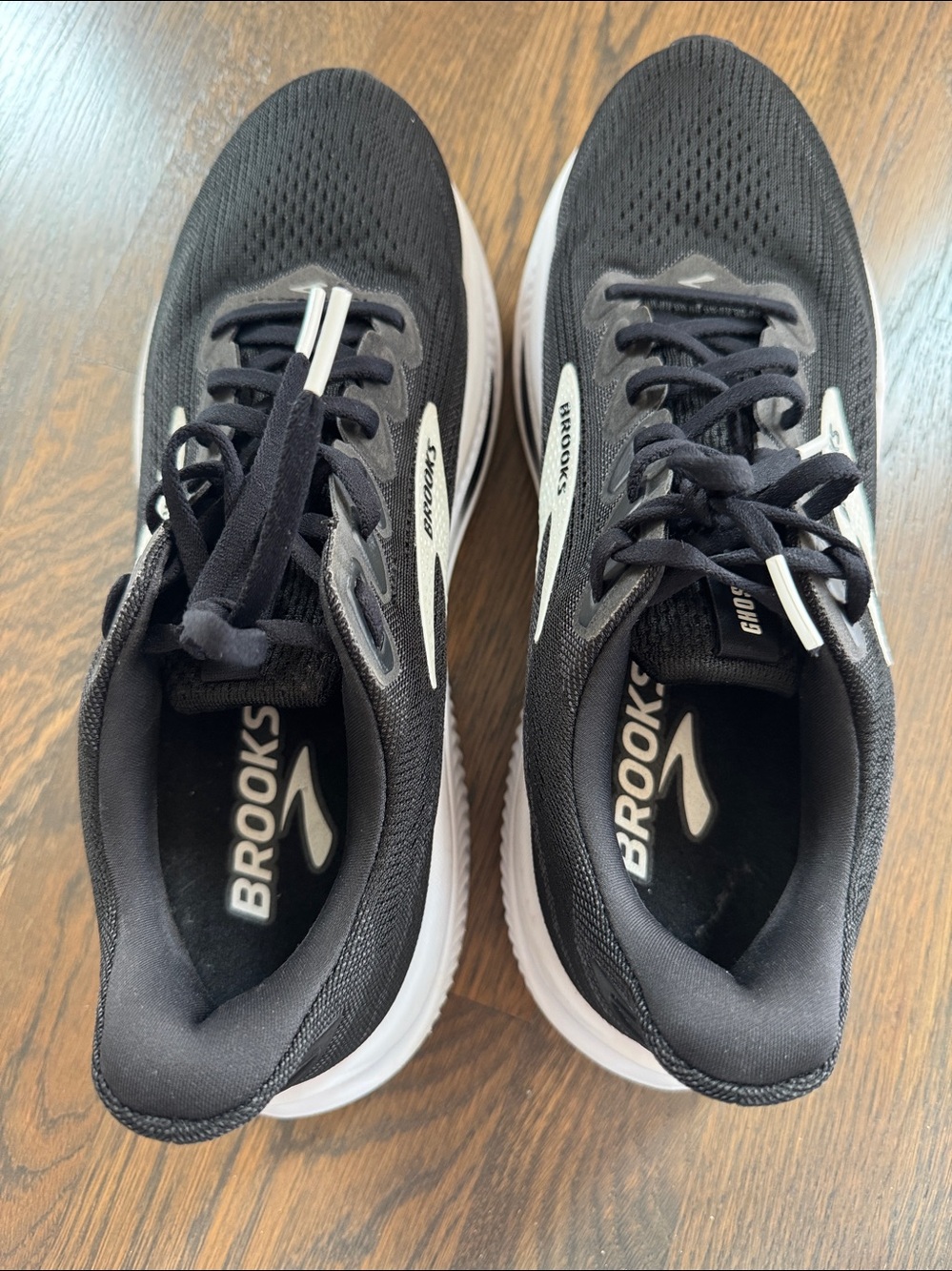 Brooks Ghost 17 sneakers mens size 10 black and white running shoes - Picture 10 of 12